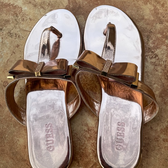 Guess Rose Gold Sandals with Bow - Picture 12 of 15